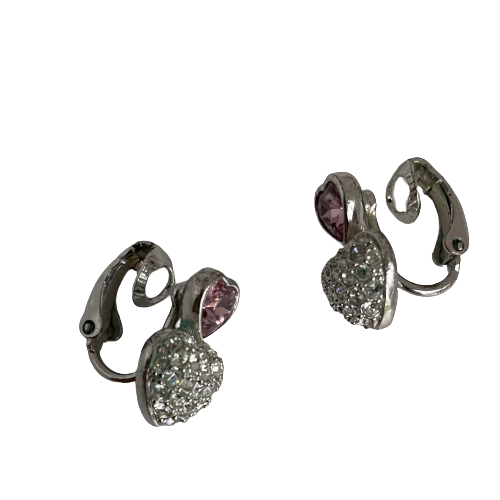 A pair of Vintage Swarovski Heart Clip Earrings