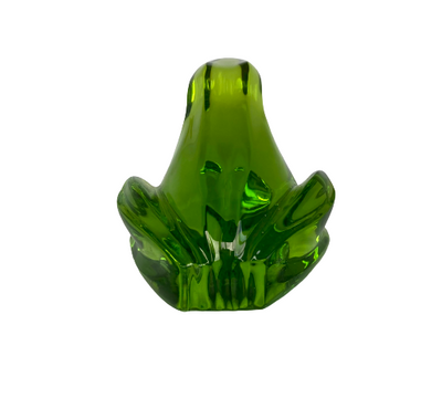 A Vintage Baccarat Green Crystal Frog