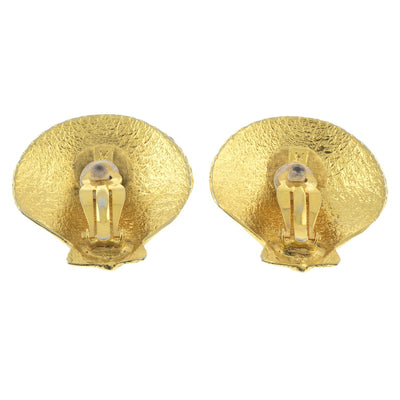 Vintage Yves Saint Laurent Shell Clip Earrings
