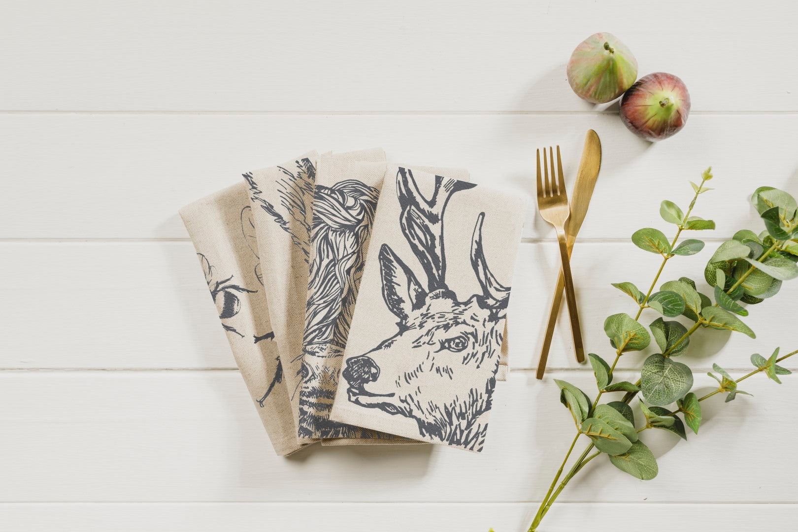 Country Animals Linen Napkins