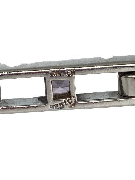 A Vintage Kit Heath Silver Amethyst Bangle