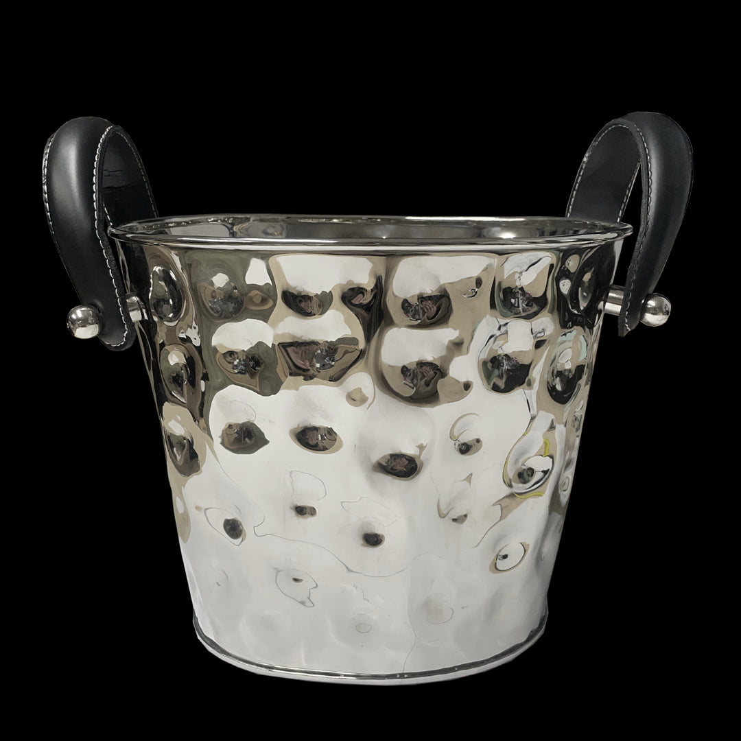 Wine Cooler with Black Leather Handles