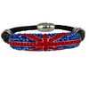 A Butler & Wilson Leather and Crystal Union Jack Bracelet