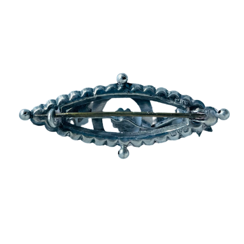 An Antique Silver and Rose Gold Sweetheart Horseshoe Brooch / Stock Pin, 1919