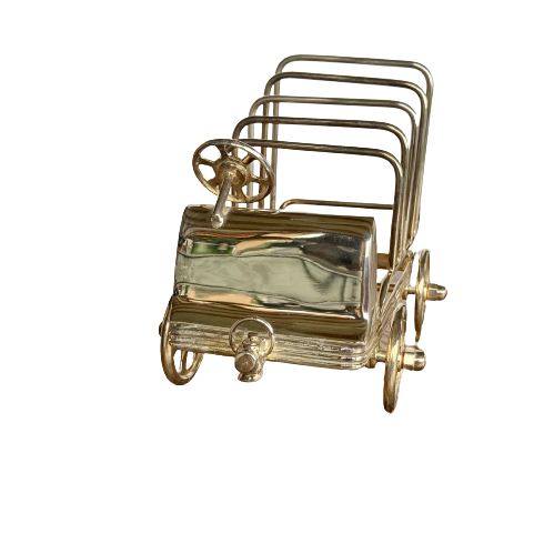 A Silver-Plated Vintage Car Toast Rack