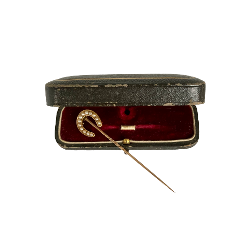 A late 19th Century Gold and Pearl Horseshoe Pin