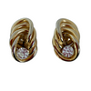 Vintage Gold Plated Earrings set with Crystal