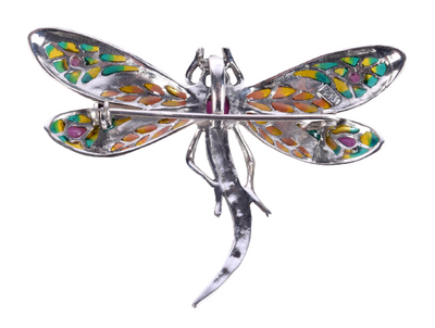 A Vintage Art Nouveau Style Dragonfly Brooch