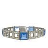 A Vintage Art Deco Bracelet Blue and Clear Stones