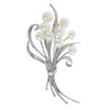 A Vintage Mikimoto Silver and Pearl Bloom Brooch