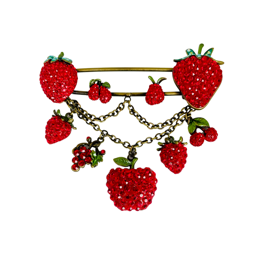 A Vintage Butler & Wilson Strawberries Brooch, 1970s