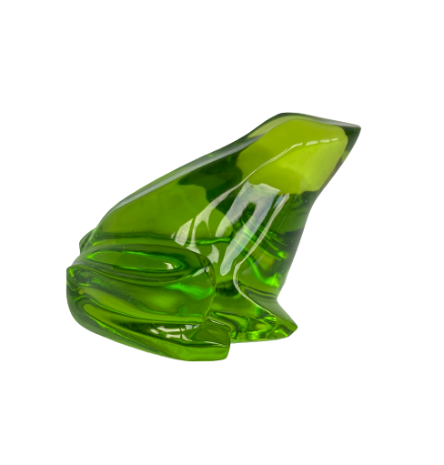 A Vintage Baccarat Green Crystal Frog