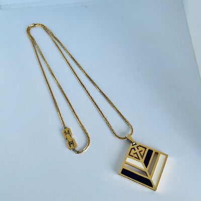 A Givenchy Vintage Long Necklace with Art Deco Style Pendant, 1979