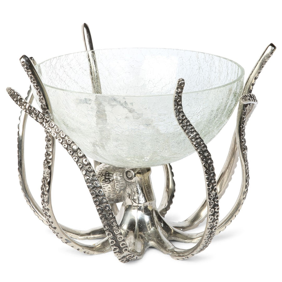 Octopus Stand and Crackle Glass Bowl