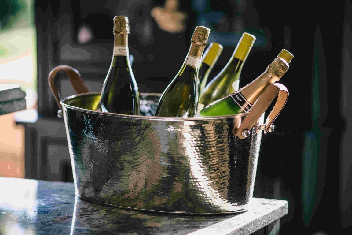 Champagne Bath with leather handles, Large