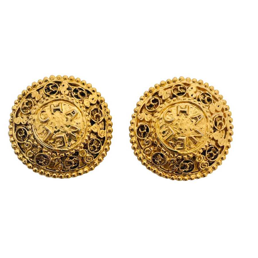 Vintage Chanel Large Coin Earrings