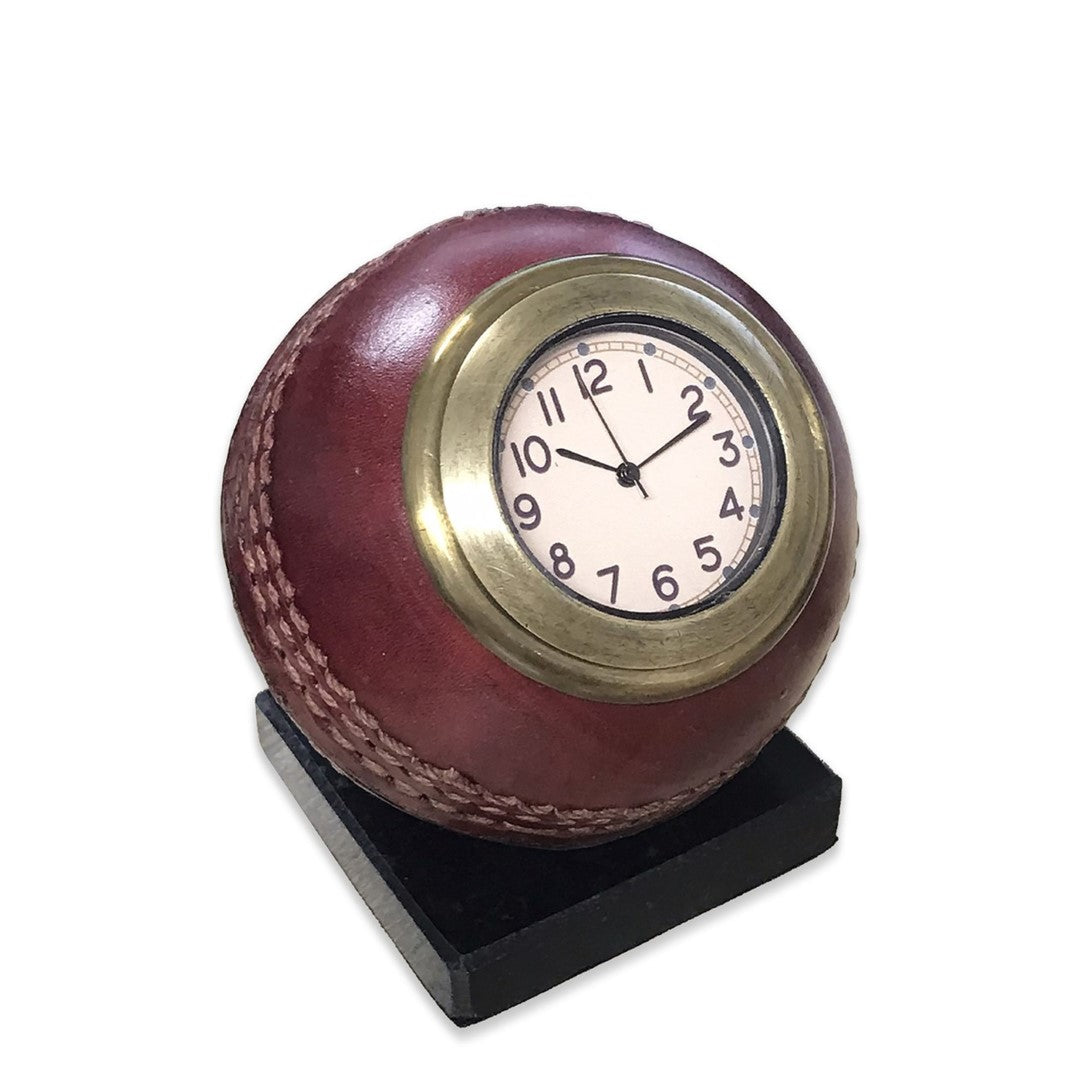 Cricket Ball Clock With Marble Base