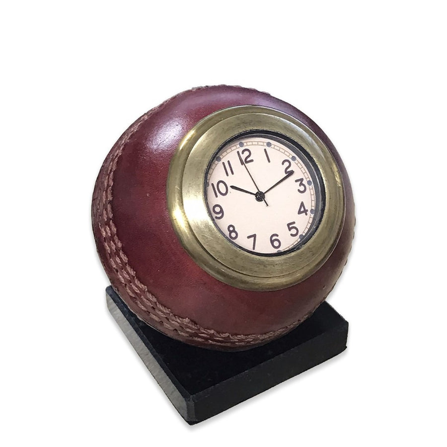Cricket Ball Clock With Marble Base