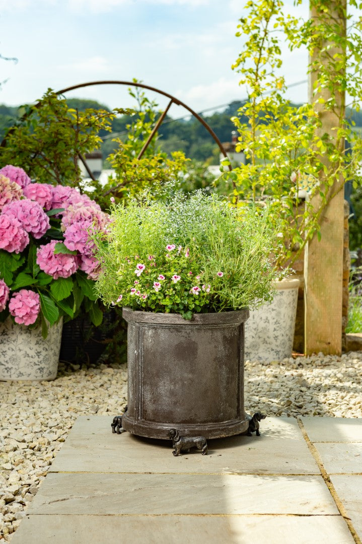 Antiqued Bronze Dachshund Plant Pot Feet - Set of Three