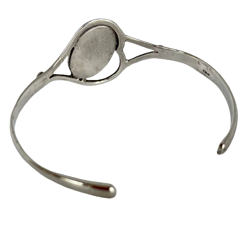 A Vintage Silver Opal Bangle