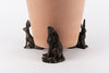 Antique Bronze Drove of Hares Plant Pot Feet - Set of Three