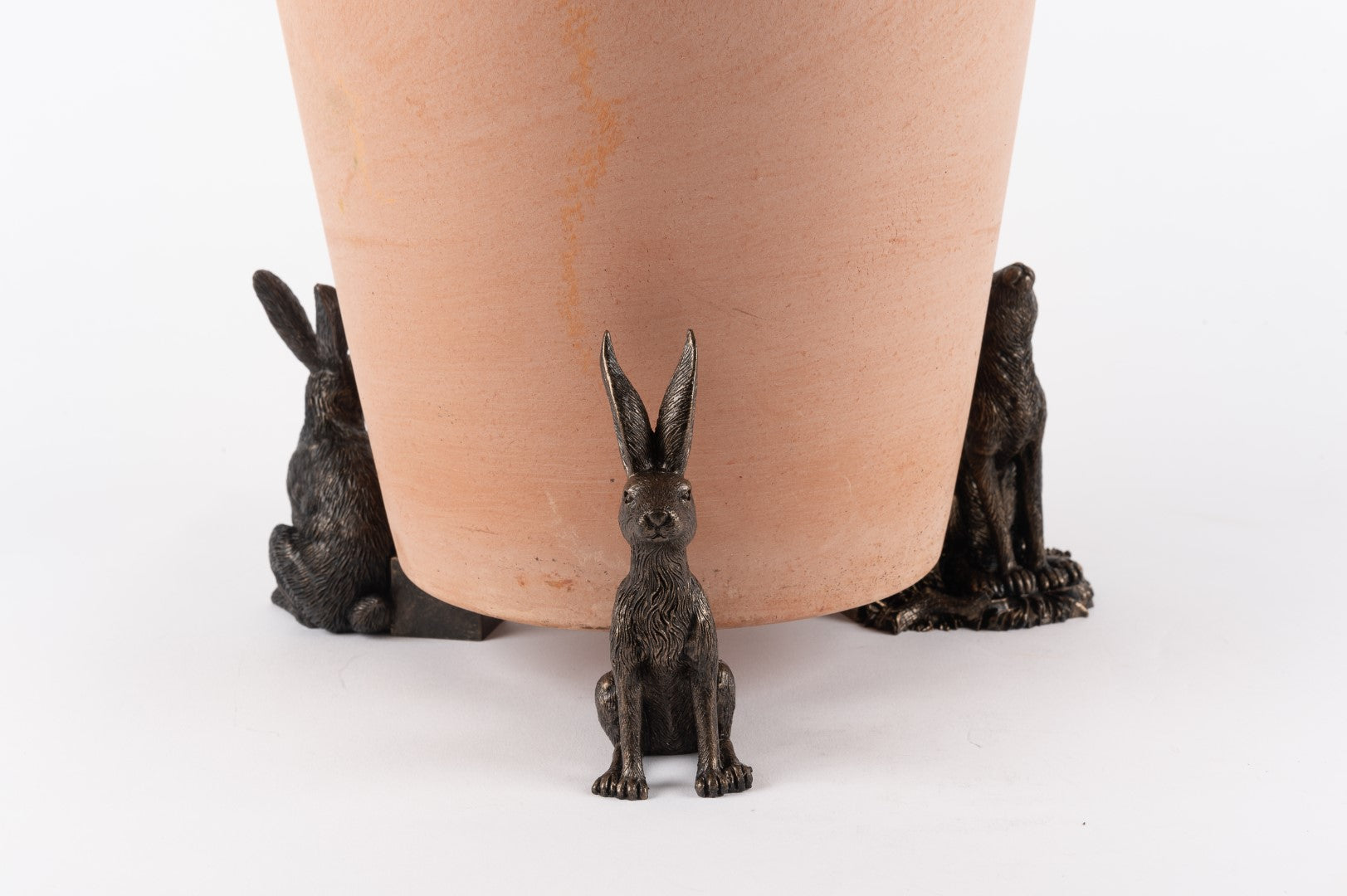 Antique Bronze Set of Hares Plant Pot Feet - Set of Three