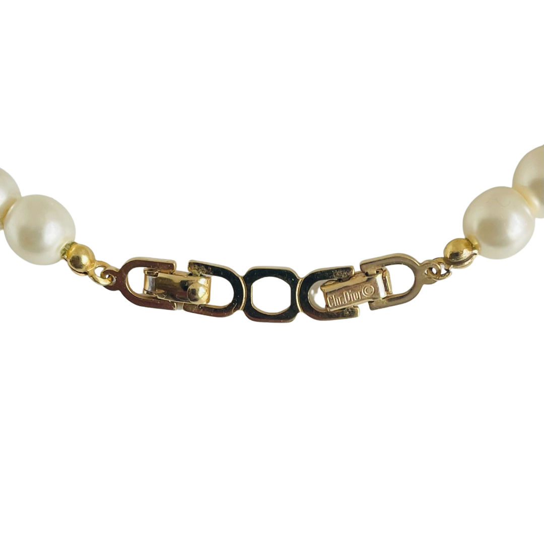 Christian Dior Vintage Necklace with Faux Aquamarine, 1980s