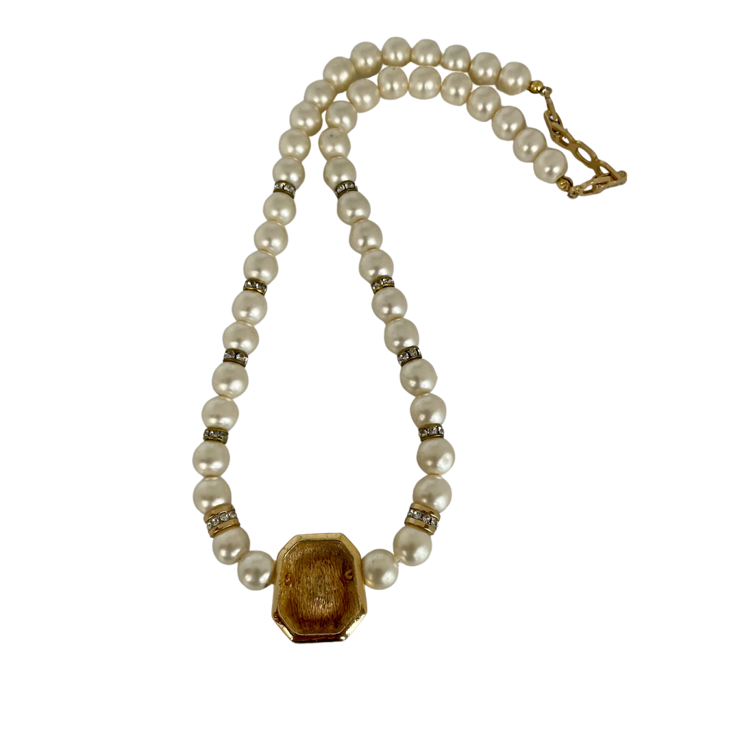 Christian Dior Vintage Necklace with Faux Aquamarine, 1980s