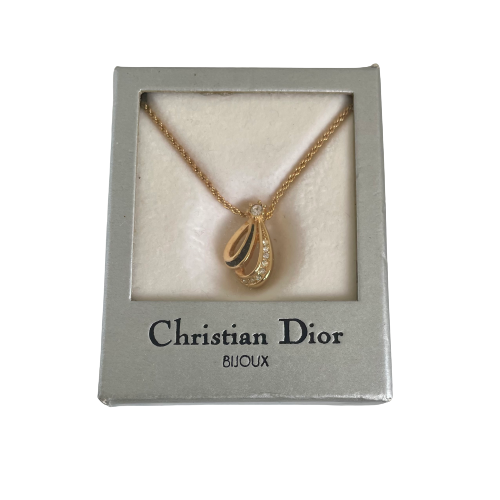Christian Dior CHRISTIAN DIOR CD Necklace Gold P9763 – NUIR VINTAGE