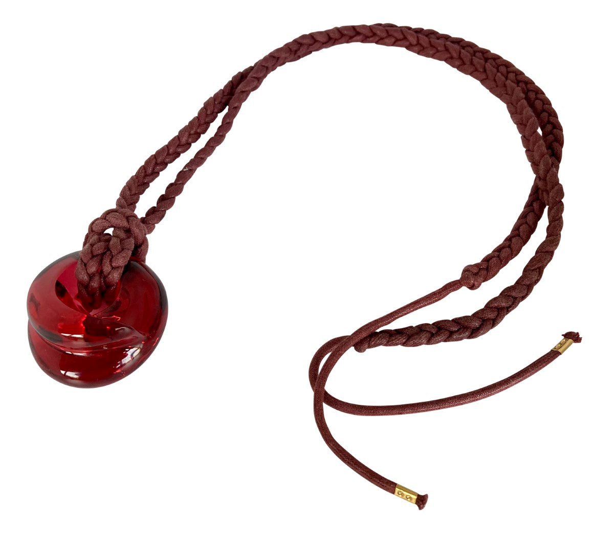 A Vintage Baccarat Crystal Necklace with Braided Cord