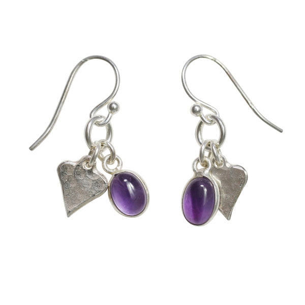 Earrings - Heart and Amethyst - annabeljames