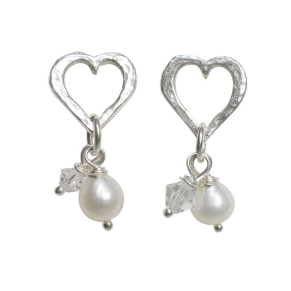 Earrings - Heart, Crystal, Pearl - annabeljames