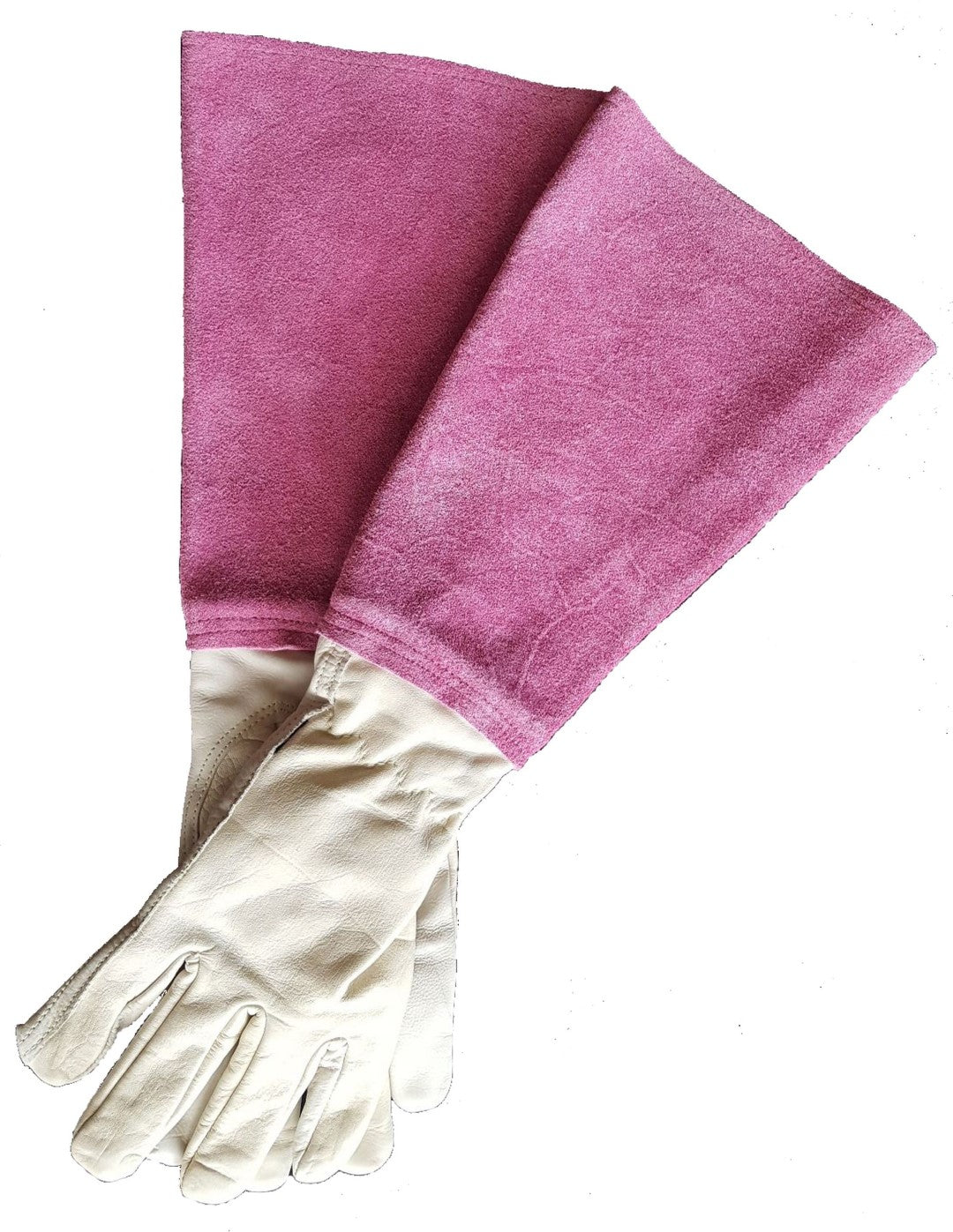 Pink Gauntlet Bradleys Ladies English Leather Gardening Gauntlets Pink - Annabel James