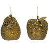 A pair of Golden Apple and Pear Hanging Decorations