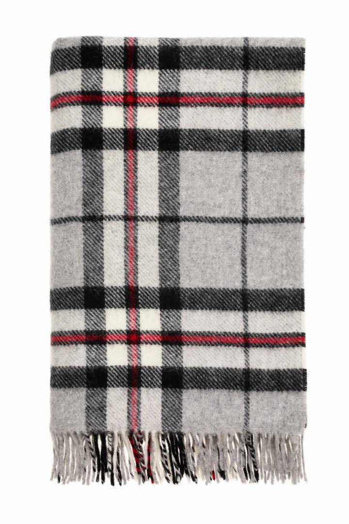 Grey Thompson Tartan Plaid Pure New Wool Throw
