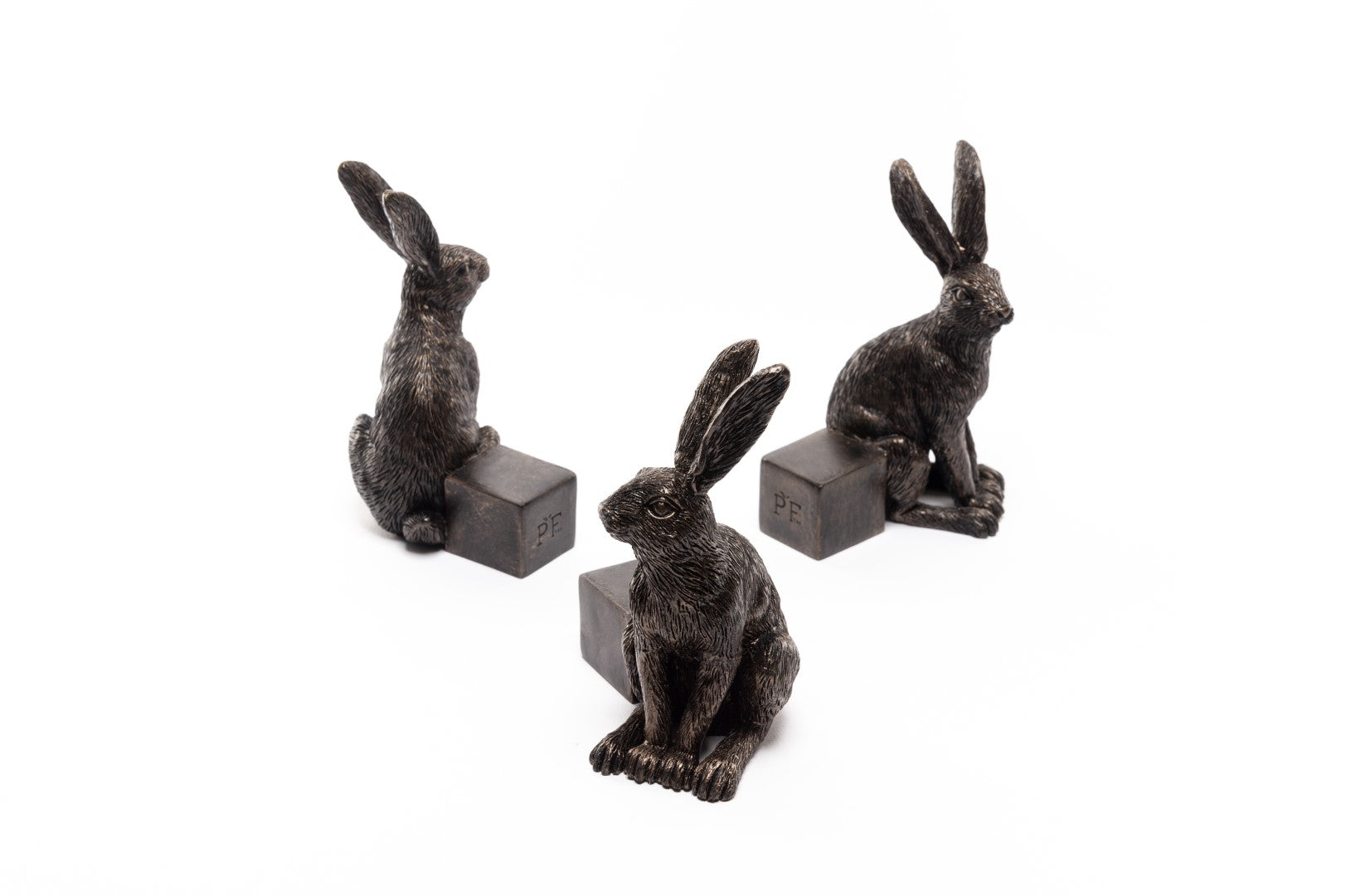 Antique Bronze Hare Plant Pot Feet - Set of Three
