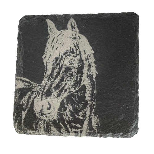 Set of 4 Slate Coasters - Horse