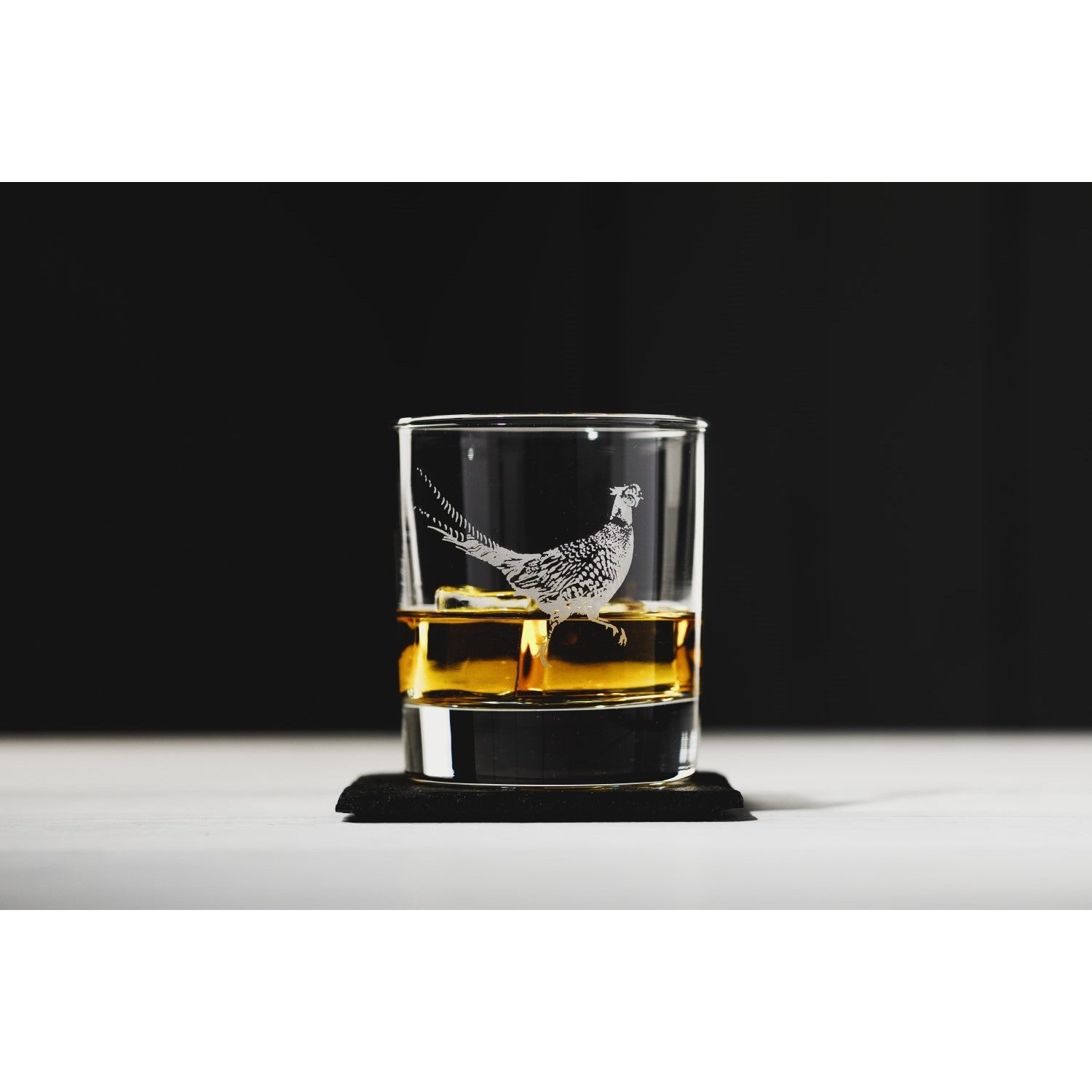 Pheasant Engraved Tumbler and Slate Coaster