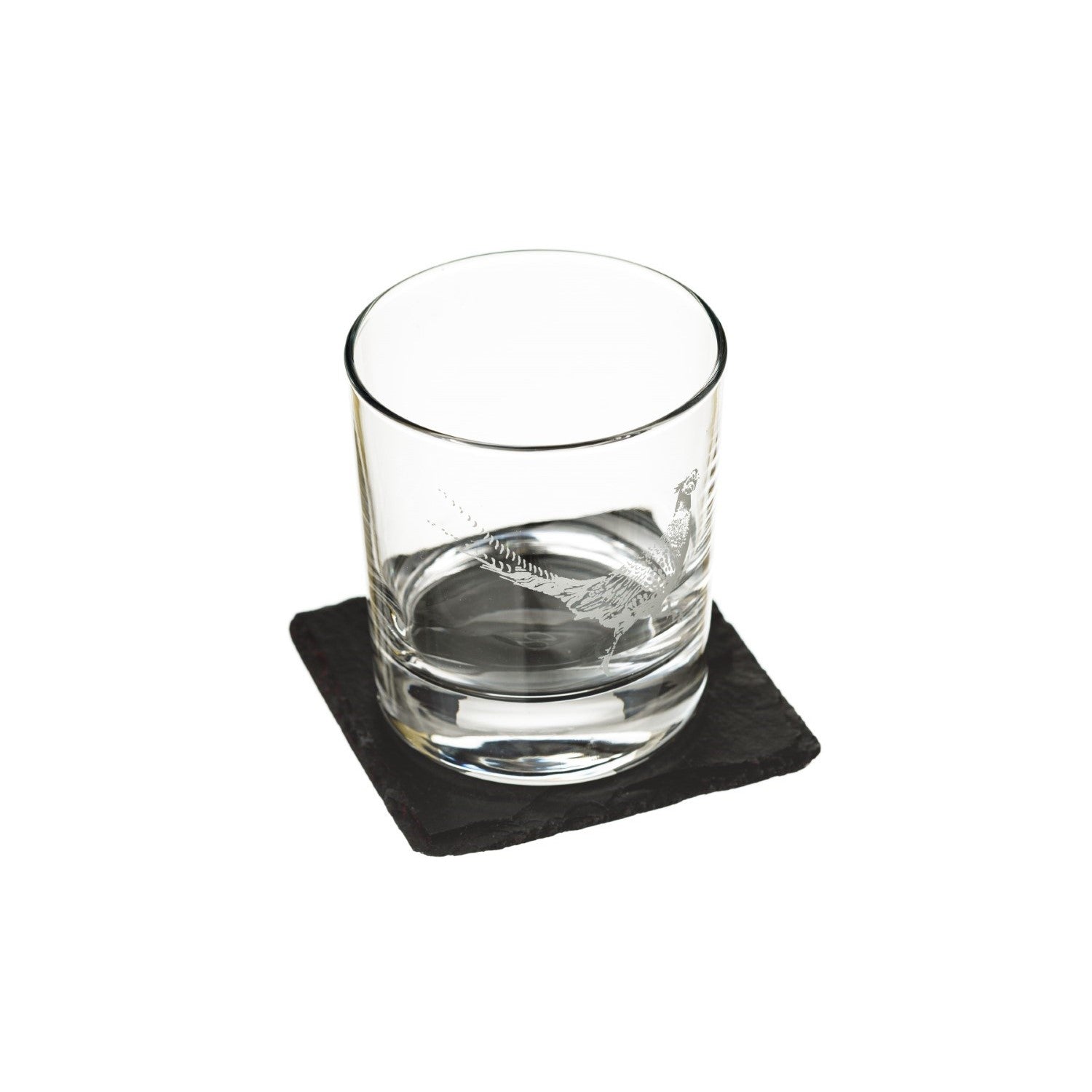 Pheasant Engraved Tumbler and Slate Coaster