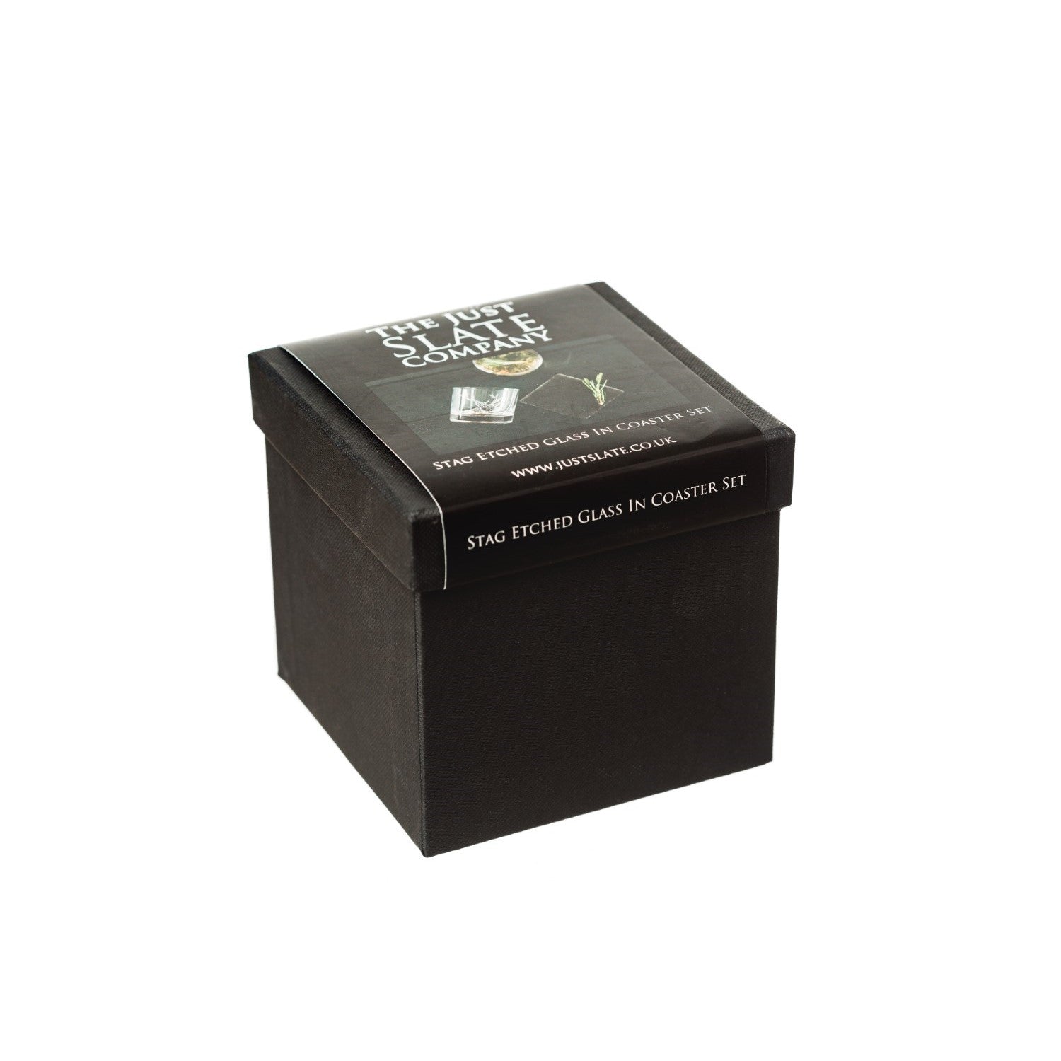 Stag Engraved Tumbler with Slate Coaster