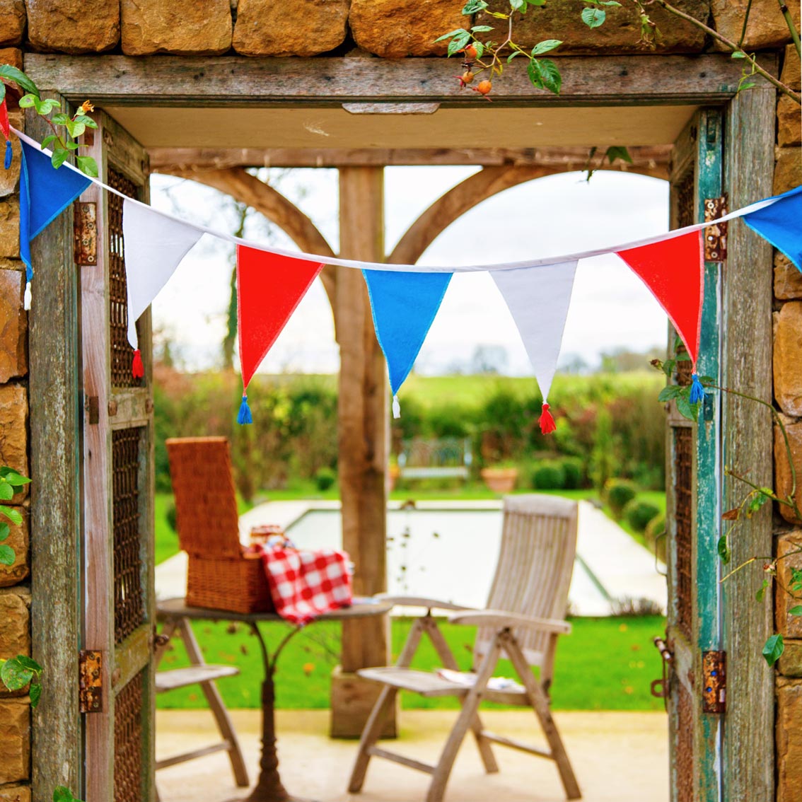 Red, White and Blue Fabric Bunting
