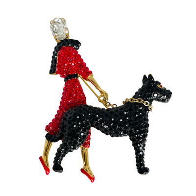 A Butler & Wilson Lady and Dog Brooch