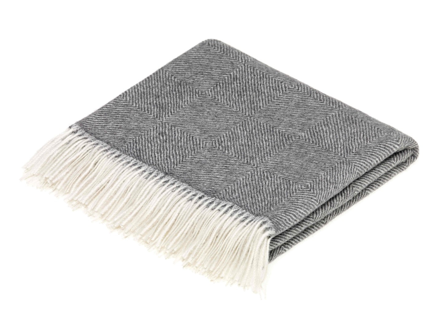 Alpaca Throw - Natural Grey Herringbone