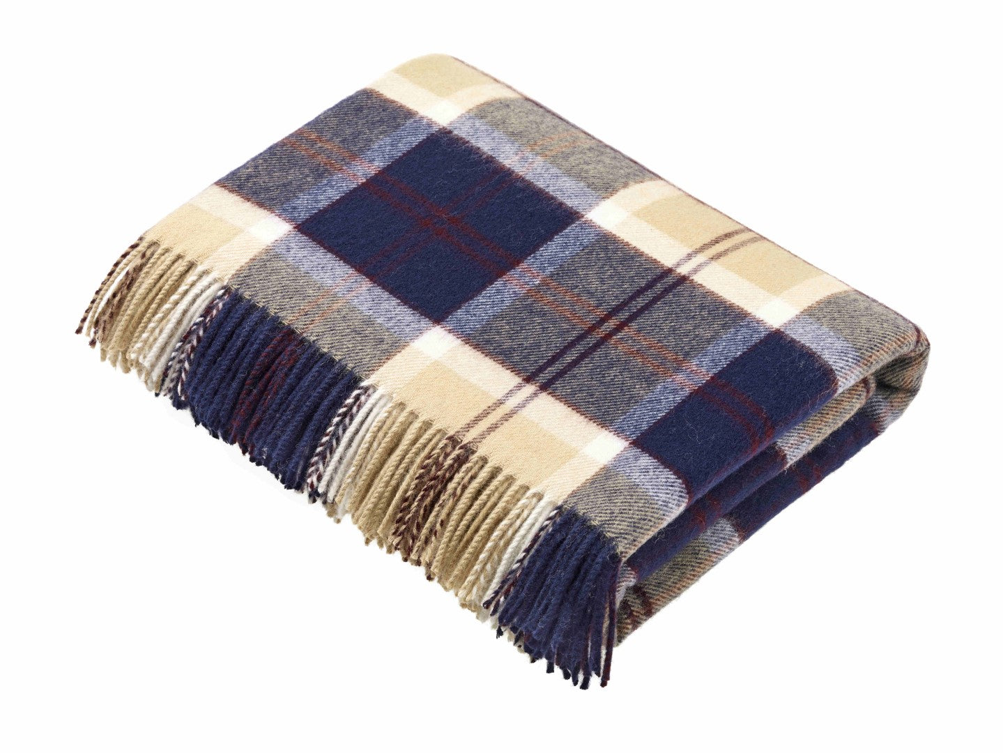 Merino Lambswool Plaid Throw, Bannockbane Tartan.