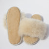 Luxury Alpaca Fur Slippers - Champagne