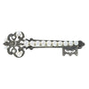 A Vintage Mikimoto Silver and Pearl Brooch in the form of a Key