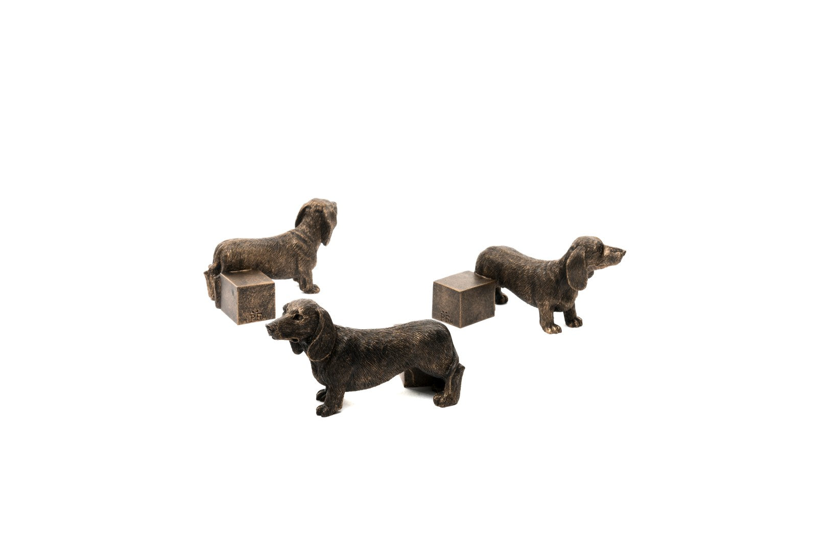 Antiqued Bronze Dachshund Plant Pot Feet - Set of Three