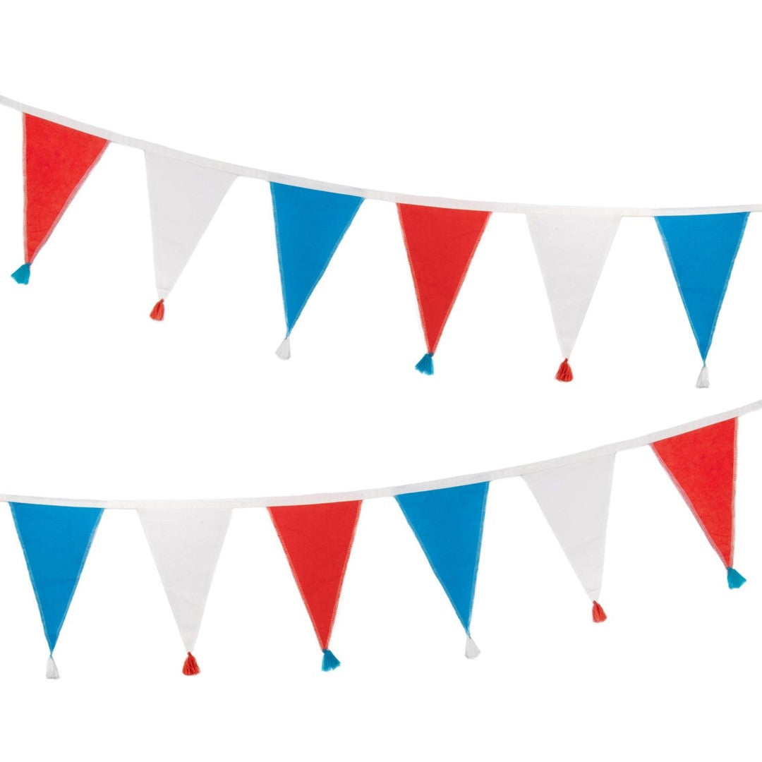 Red, White and Blue Fabric Bunting
