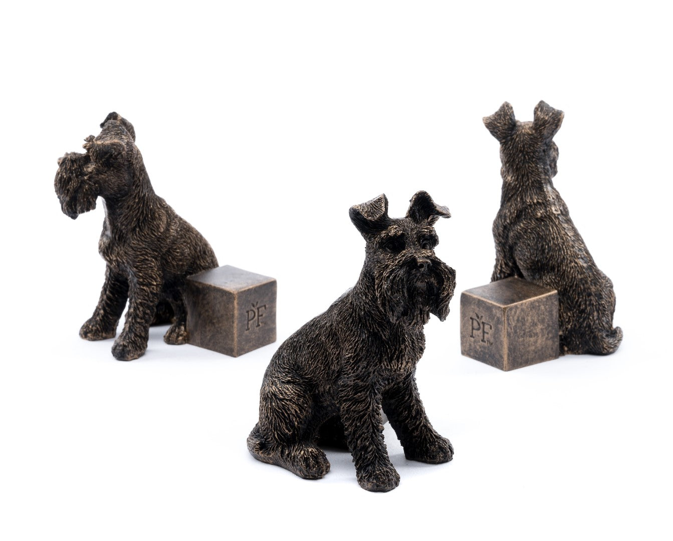 Antiqued Bronze Schnauzer Plant Pot Feet - Set of Three