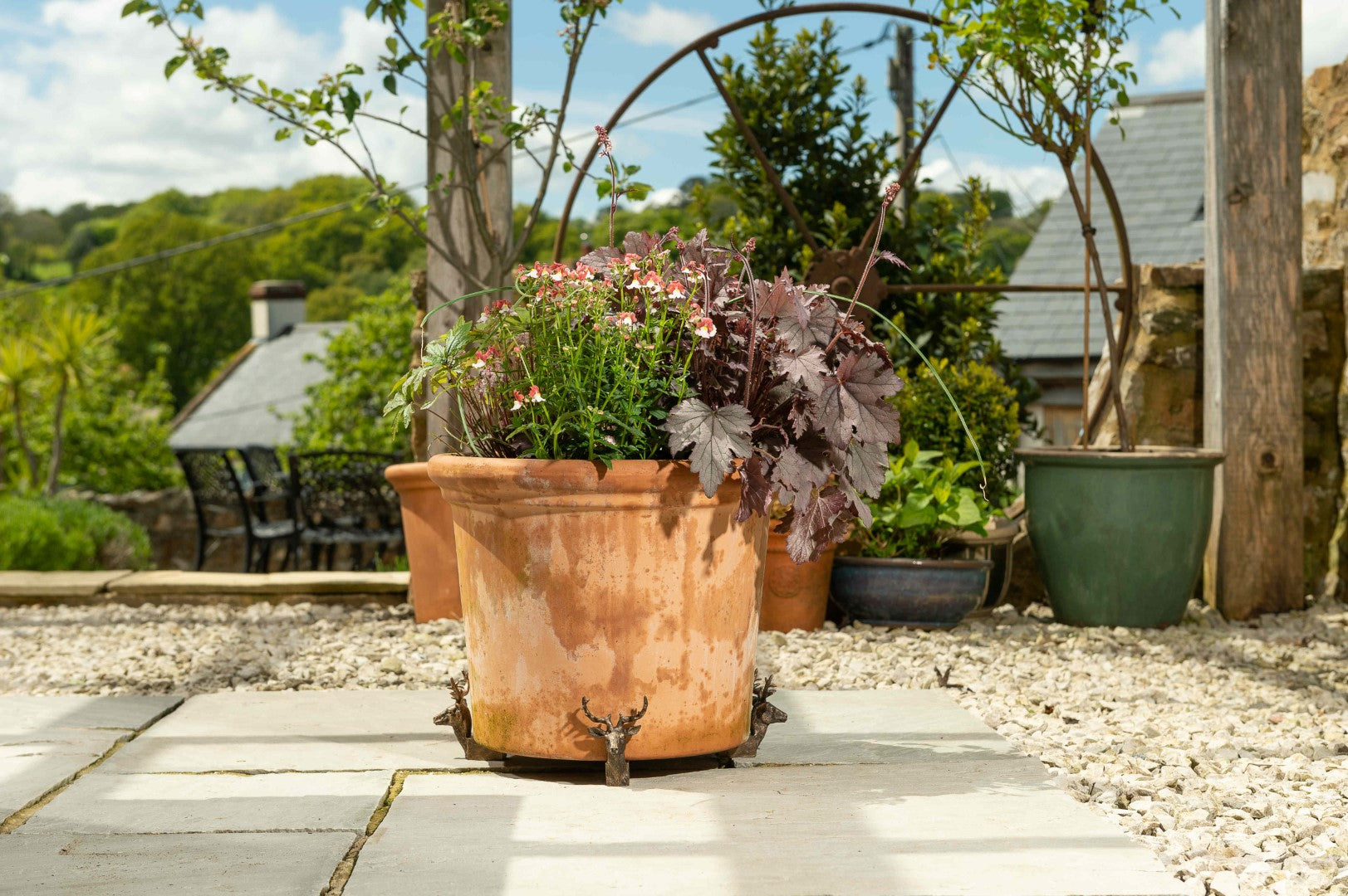Bronze Stag Head Plant Pot Feet - Set of Three
